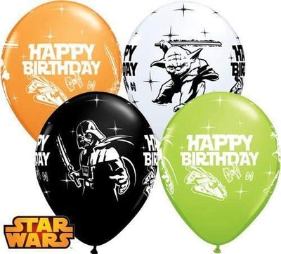 11 inch Star Wars Happy Birthday Balloons with Helium and Hi Float