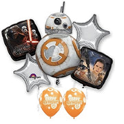 Star Wars BB8 Birthday Balloon Bouquet with Helium and Weight