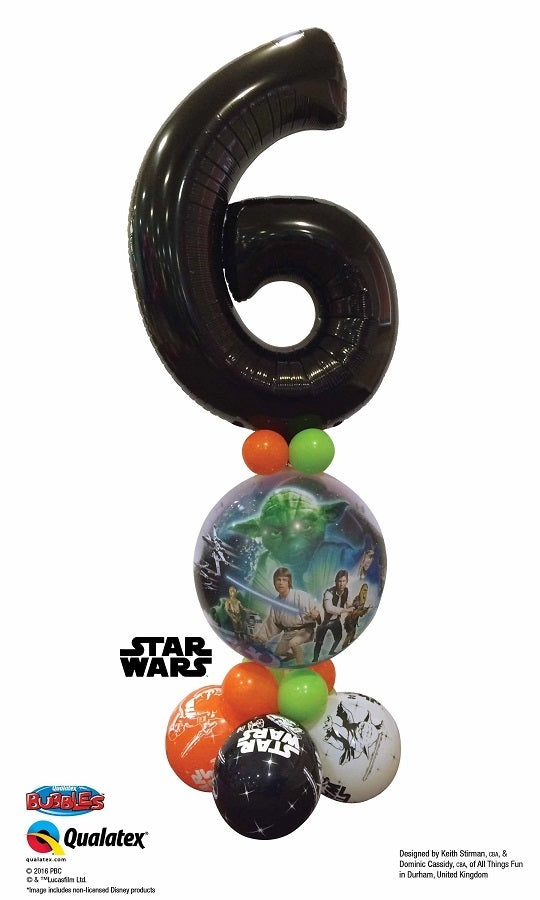 Star Wars Black Number Pick An Age Bubble Balloon Stand Up