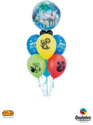 Star Wars Bubble Colours Birthday Balloon Bouquet with Helium Weight