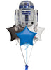 Star Wars R2D2 Stars Balloons Bouquet with Helium and Weight