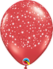 11 inch Stars White Around Red Balloons with Helium and Hi Float