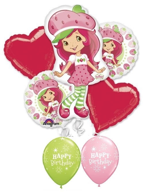 Strawberry Shortcake Birthday Balloons Bouquet