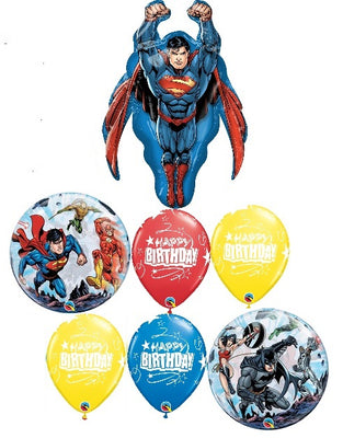 Superman Birthday Justice League Bubble Balloons Bouquet