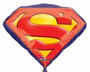 Superman Emblem Balloon with Helium and Weight