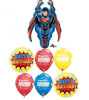 Superman Happy Birthday Balloon Bouquet with Helium and Weight
