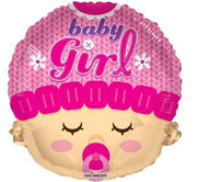 18 inch Sweet Baby Girl Foil Balloons with Helium