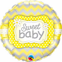 18 inch Sweet Baby Yellow Patterns Foil Balloons with Helium