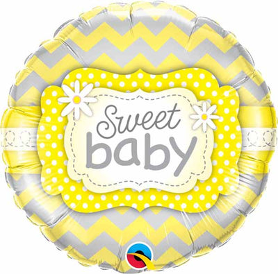 18 inch Sweet Baby Yellow Patterns Foil Balloons with Helium
