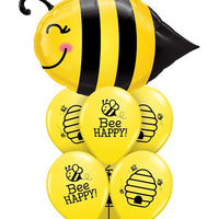 Sweet Bee Birthday Balloon Bouquet with Helium and Weight