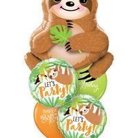 Jungle Animals Sweet Sloth Birthday Balloon Bouquet