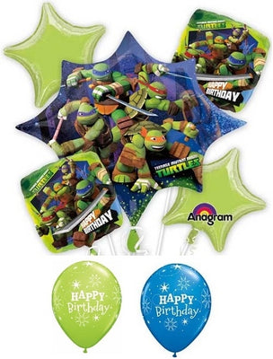 Teenage Mutant Ninja Turtles Stars Happy Birthday Balloon Bouquet