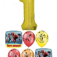 The Incredibles Gold Number Pick An Age Birthday Balloons Bouquet