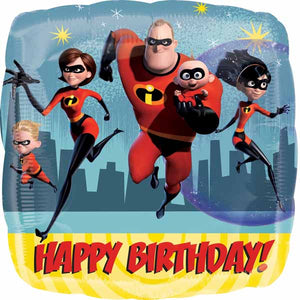 18 inch The Incredibles 2 Happy Birthday Foil Balloons