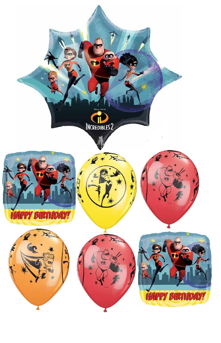 The Incredibles 2 Happy Birthday Balloons Bouquet