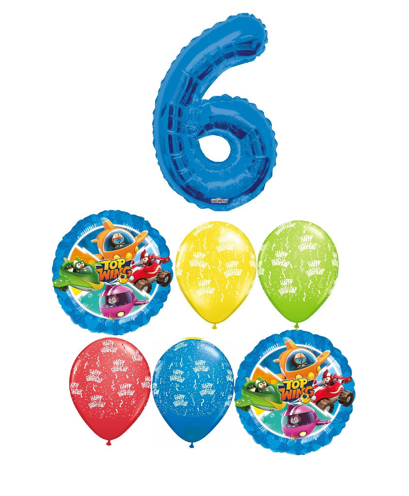 Top Wings Pick An Age Blue Number Birthday Balloons Bouquet