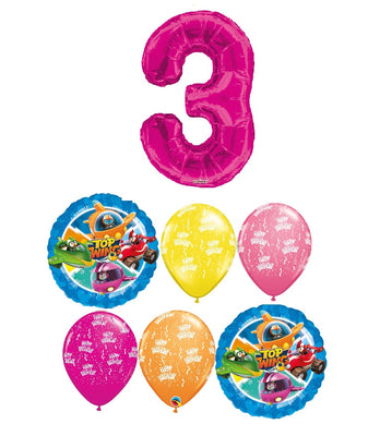 Top Wings Pick An Age Pink Number Birthday Balloons Bouquet