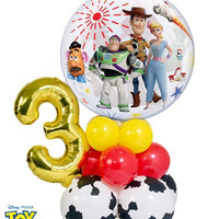 Toy Story Bubble Birthday Pick An Age Gold Number Balloons Centerpiece