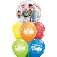 Toy Story Bubble Birthday Stars Balloon Bouquet with Helium and Weight