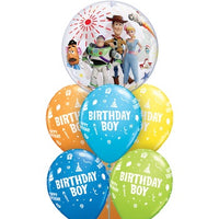 Toy Story 4 Bubble Birthday Boy Balloon Bouquet with Helium and Weight