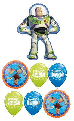 Toy Story Buzz LIghtyear Birthday Balloon Bouquet with Helium Weight