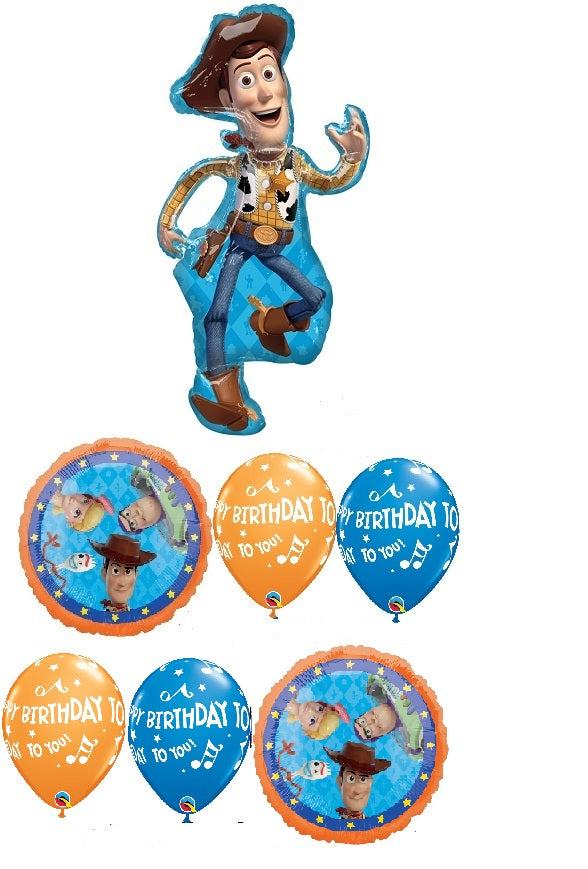 Toy Story 4 Woody Birthday Balloon Bouquet with Helium and Weight