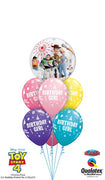 Toy Story Bubble Birthday Girl Balloon Bouquet with Helium and Weight