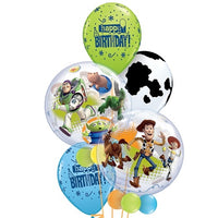 Toy Story Bubble Birthday Balloon Bouquet with Helium and Weight