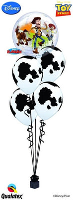Toy Story Bubble Cowhide Balloon Bouquet with Helium Weight