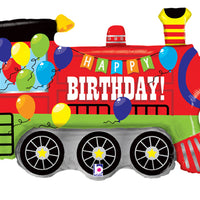 Train Happy Birthday Balloon with Helium and Weight