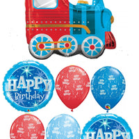 Choo Choo Train Birthday Balloon Bouquet with Helium and Weight