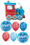 Choo Choo Train Birthday Balloon Bouquet with Helium and Weight
