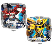18 inch Transformers Happy Birthday Foil Balloon with Helium
