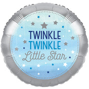 18 inch Twinkle Twinkle Little Star Blue Balloon with Helium