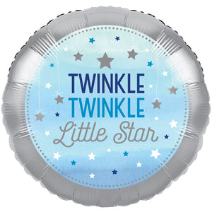 18 inch Twinkle Twinkle Little Star Blue Balloon with Helium