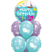Sea Creatures Maritime Happy Birthday Balloons Bouquet