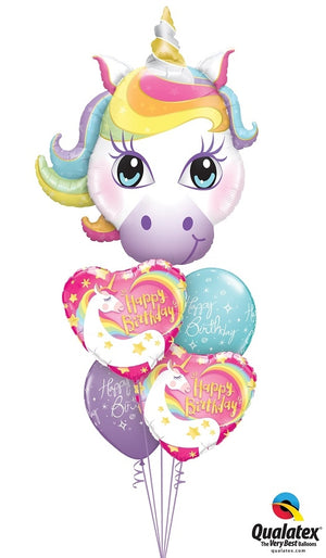 Magical Unicorn Birthday Heart Balloon Bouquet