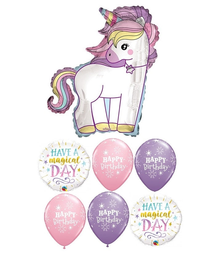 Unicorn Shape Pastel Birthday Balloon Bouquet