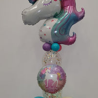 Enchanted Unicorn Confetti Birthday Balloon Stand Up