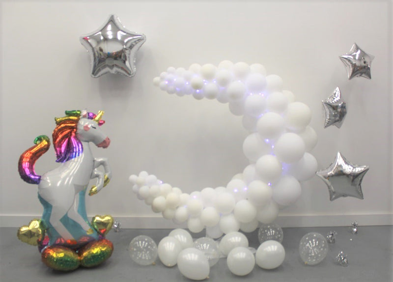 Unicorn Crescent Moon Balloon Decorations Package  Balloon Place 100-12211  First Ave, Richmond BC V7E 3M3 GST NUMBER 813999539