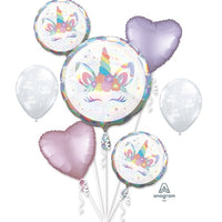 Unicorn Party Eyelashes Birthday Balloon Bouquet