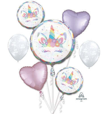 Unicorn Party Eyelashes Birthday Balloon Bouquet