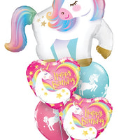 Pastel Unicorn Happy Birthday Balloon Bouquet