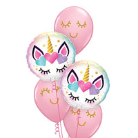 Unicorn Pink Eyelashes Birthday Balloon Bouquet