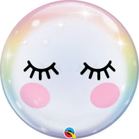 22 inch Unicorn Eyelashes Bubble Balloon