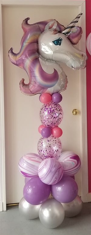 Unicorn Pastel Confetti Balloon Stand Up