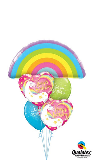 Unicorn Radiant Rainbow Birthday Balloon Bouquet