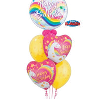 Unicorn Rainbow Bubble Heart Birthday Balloon Bouquet