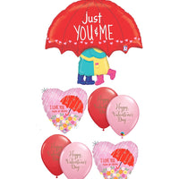 Valentines Day Just You and Me Balloons Bouquet with Helium Weight
