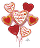 Valentines Day Marble Hearts Balloons Bouquet